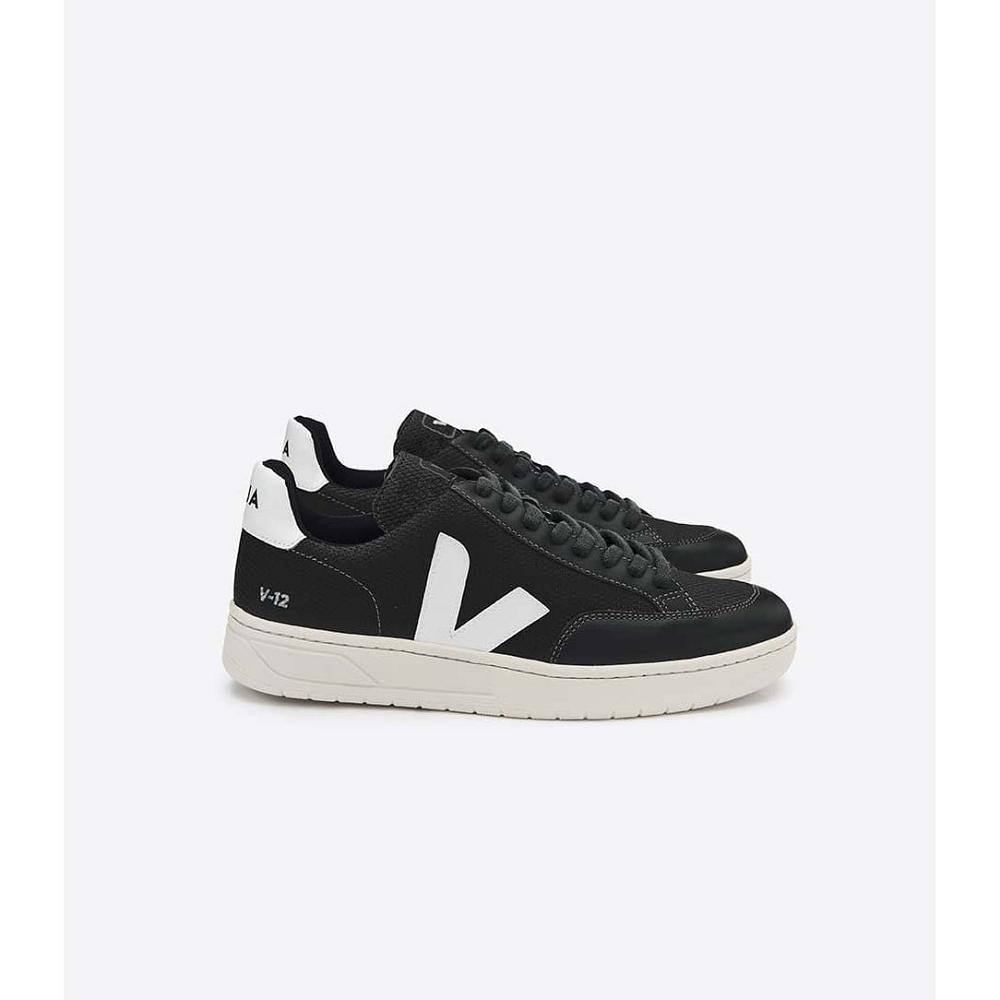 Veja V-12 B-MESH Joggesko Dame Black/White | NO 669ZUT